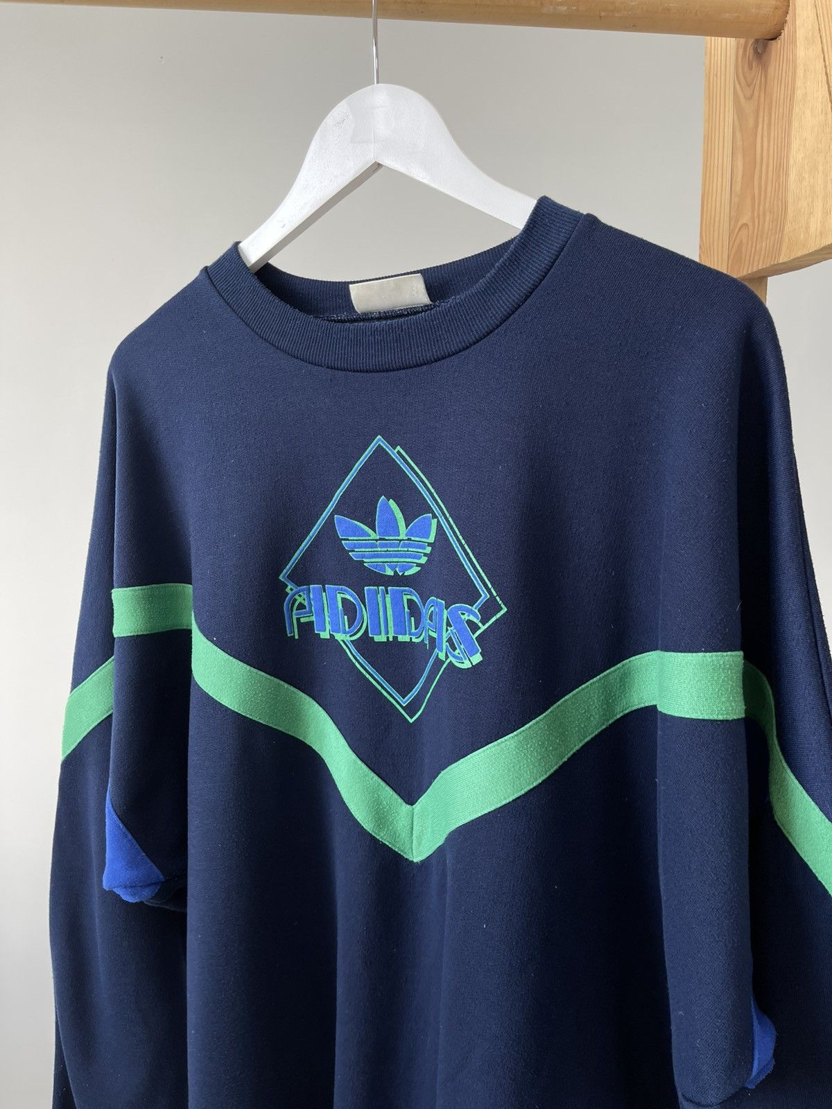 Adidas Vintage Rare Adidas Oversized Crewneck Big Logo Sweatshirt Size US XL / EU 56 / 4 - 5 Thumbnail