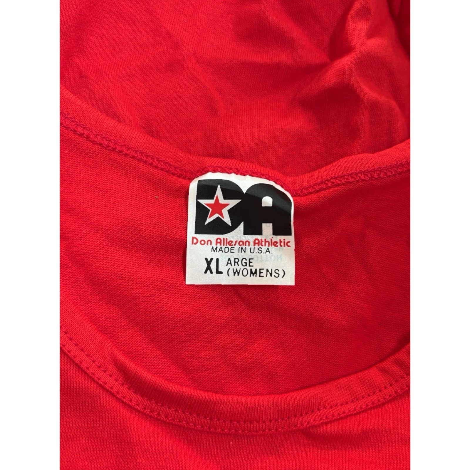 Vintage VINTAGE Don Alleson Crop Tank Womens XL Deadstock NWOT 90s USA Made Red Cotton Sleeveless Crop Tank Womens 90s Vintage Don Alleson Crop Tank Size XL / US 12-14 / IT 48-50 - 4 Thumbnail