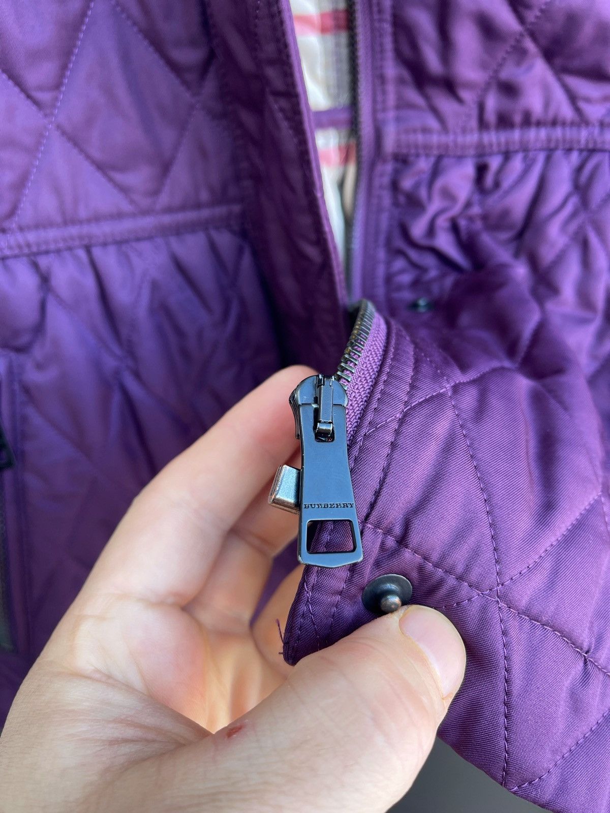 Burberry Burberry Brit Women Purple Check Quilted Lightweight Jacket Size S / US 4 / IT 40 - 11 Thumbnail