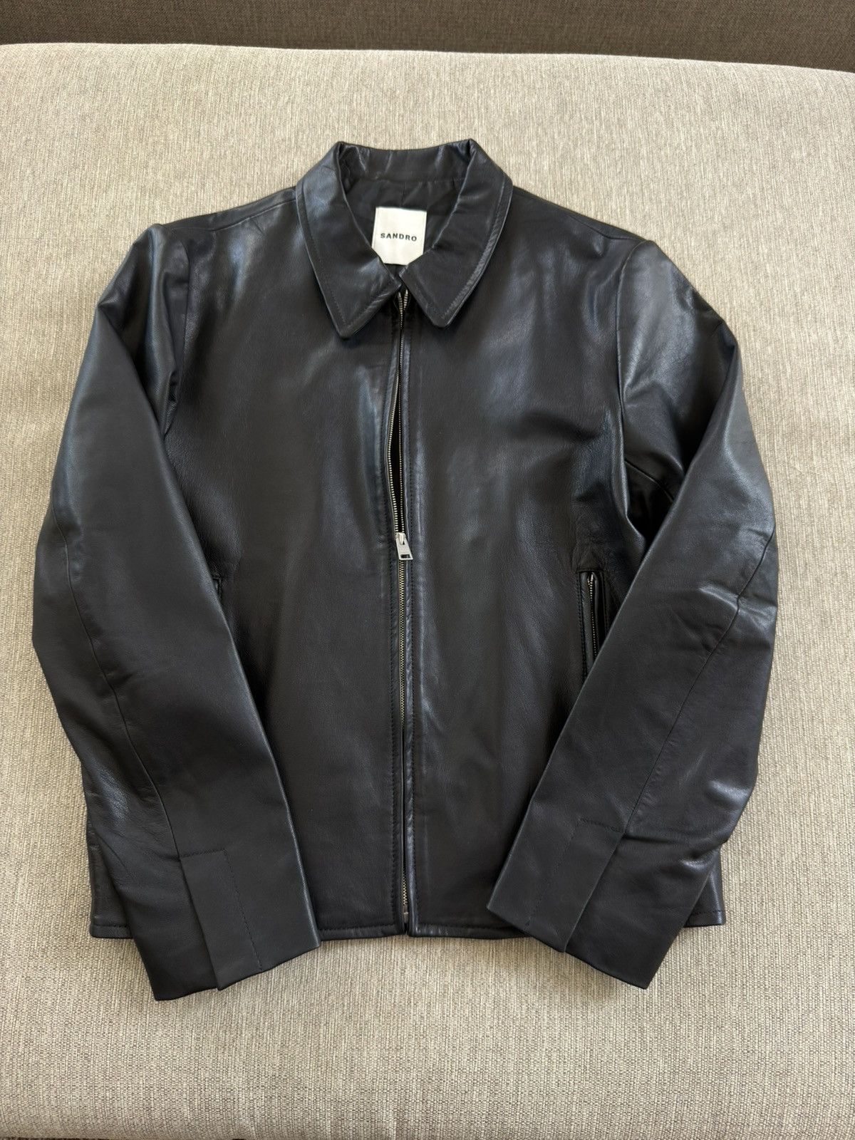 Sandro NWT Sandro Leather Zip Up Jacket Medium $1585 Size US M / EU 48-50 / 2 - 1 Thumbnail