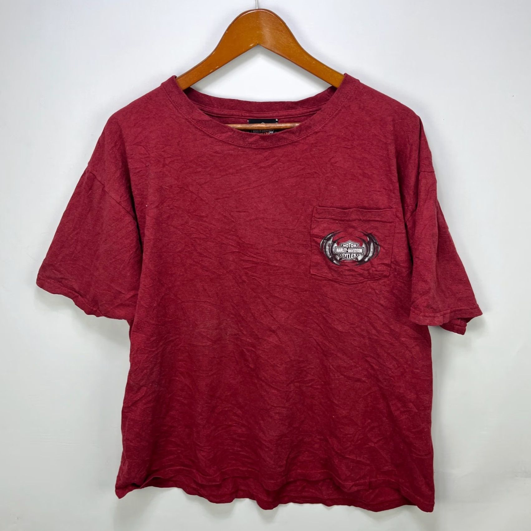 Harley Davidson VINTAGE Harley-Davidson T-Shirt XL Red Cotton Crew Neck Short Sleeve Men Size US XL / EU 56 / 4 - 3 Thumbnail