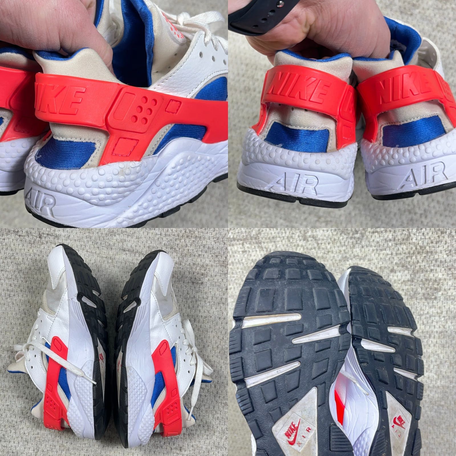 Nike Nike Air Huarache Ultramarine Mens Size 8 White Blue Orange 2017 318429-112 Sneaker Casual Activewear Footwear Size US 8 / EU 41 - 8 Thumbnail