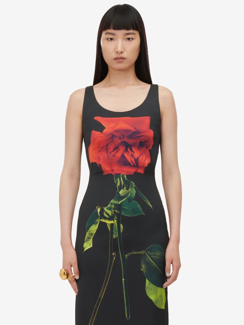 Alexander McQueen o1srvl11e0326 Shadow Rose Pencil Dress in Multicolor Size S / US 4 / IT 40 - 4 Thumbnail