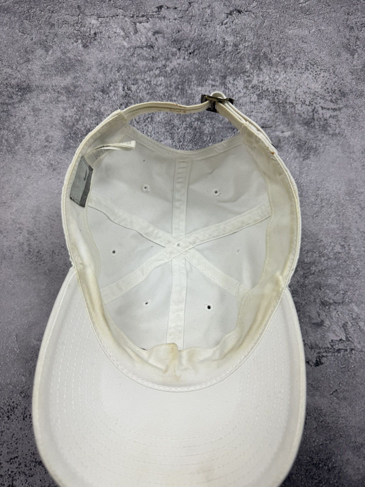 Nike Vintage 90s Nike Center Swoosh Logo White Cap Hat Y2K Drill Size ONE SIZE - 10 Thumbnail