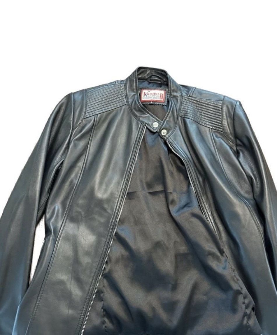 Other Krishna Riding Corp Leather Racer Jacket Women’s Large Size L / US 10 / IT 46 - 1 Thumbnail