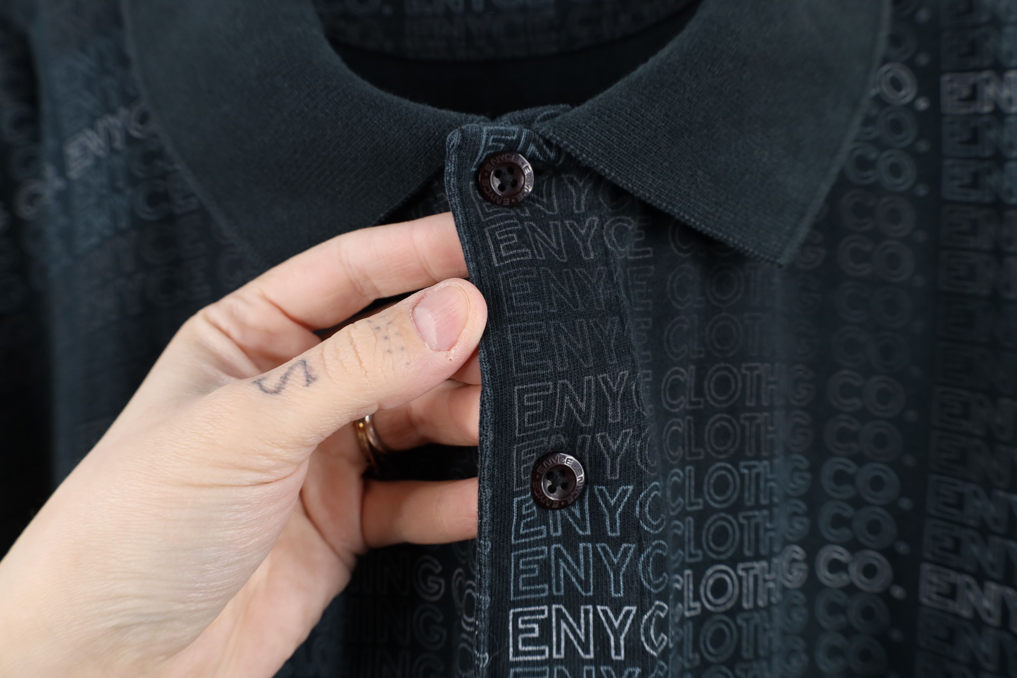Enyce × Vintage Vintage 90s Y2K Enyce Spell All Over Print Baggy Polo Shirt Size US XXL / EU 58 / 5 - 7 Thumbnail