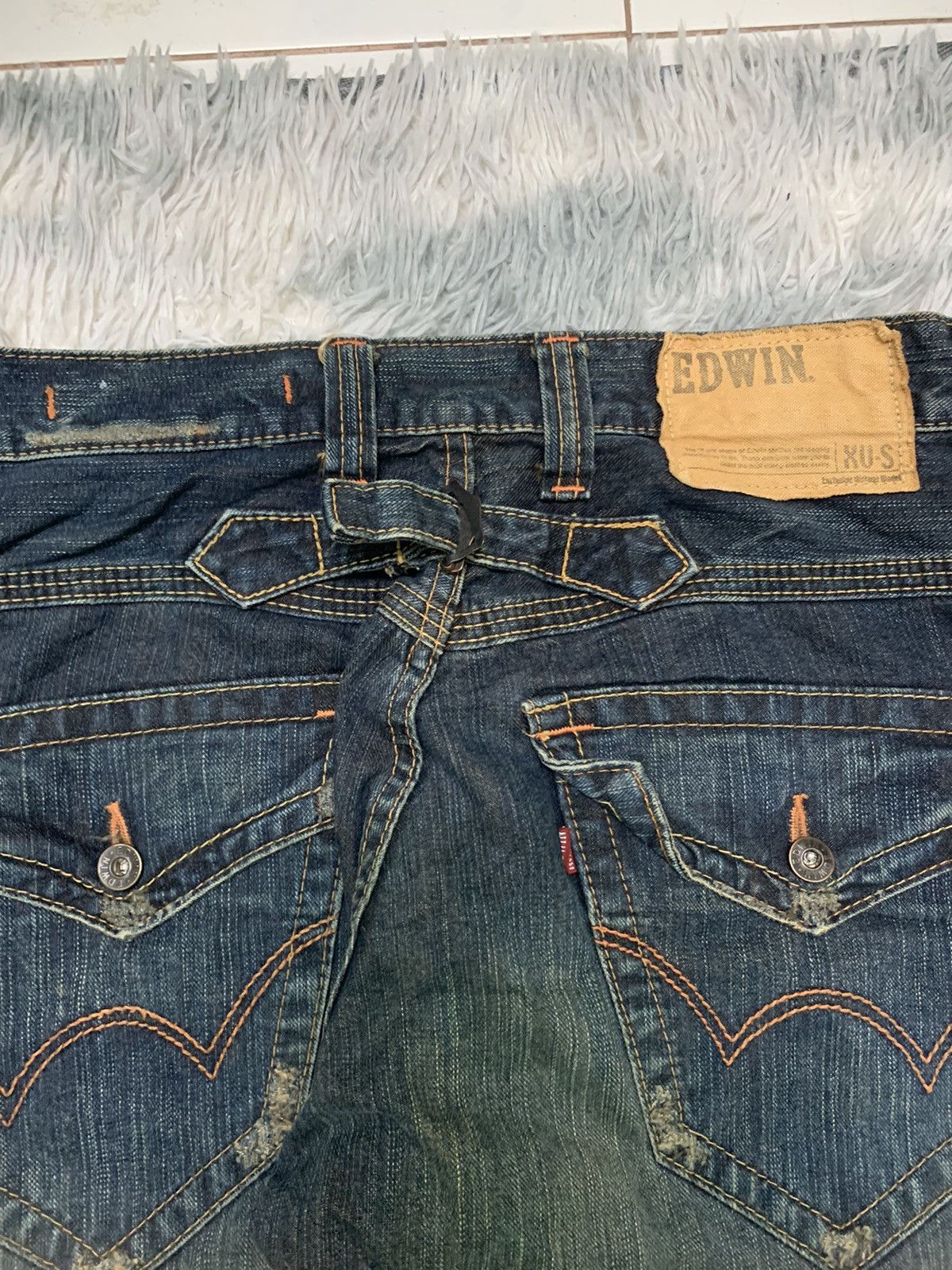 Edwin × Japanese Brand × Vintage RARE EDWIN XV-S BUCKLE BACK DISTRESSED DENIM RARE DESIGN Size US 34 / EU 50 - 11 Thumbnail