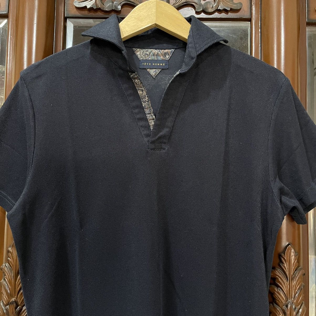 Tete Homme Tete homme issey miyake open colar poloshirt Size US M / EU 48-50 / 2 - 2 Thumbnail