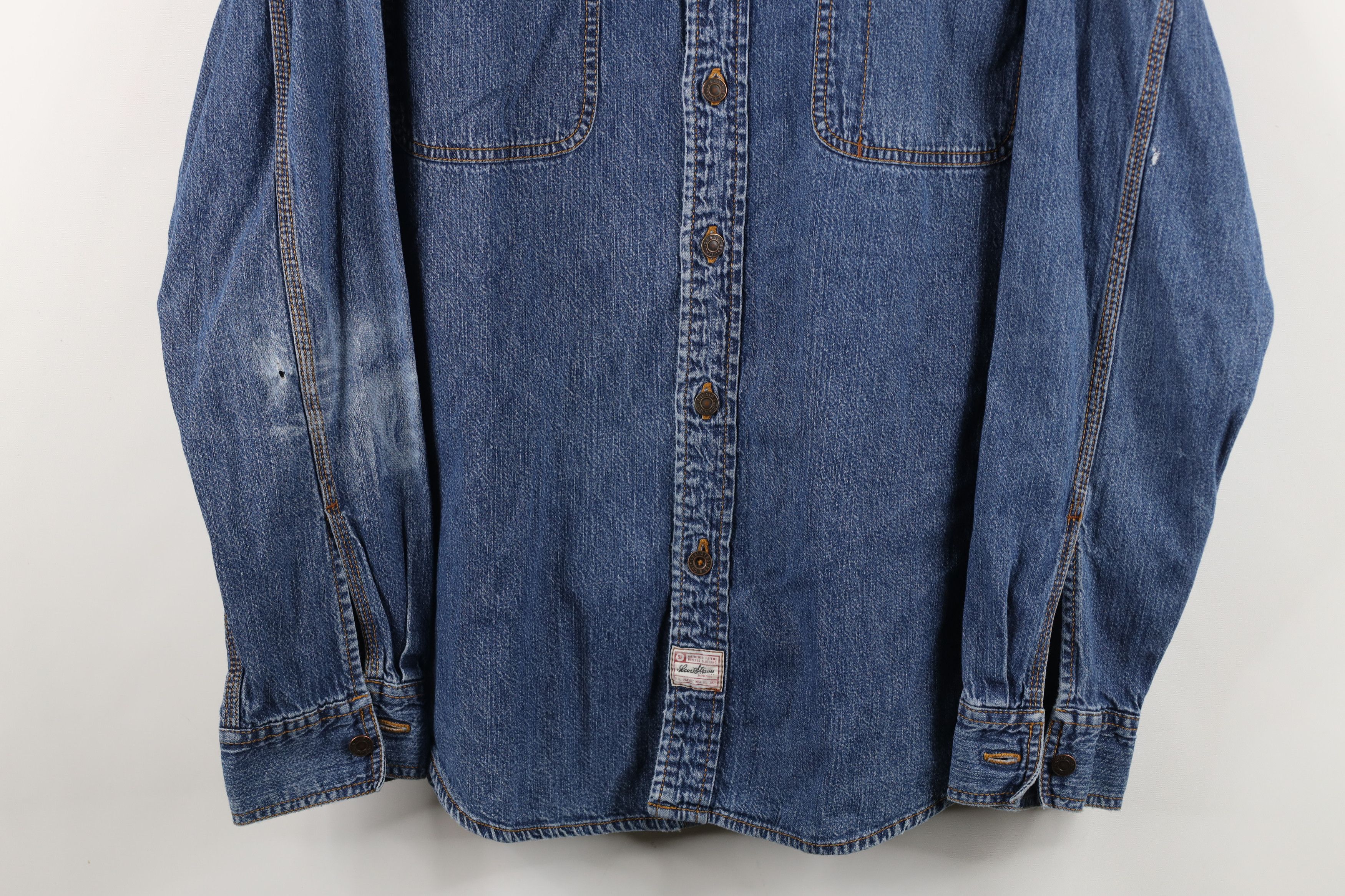 Levi's Vintage Y2K 2003 Levis Collared Denim Jean Button Shirt Size US L / EU 52-54 / 3 - 3 Thumbnail