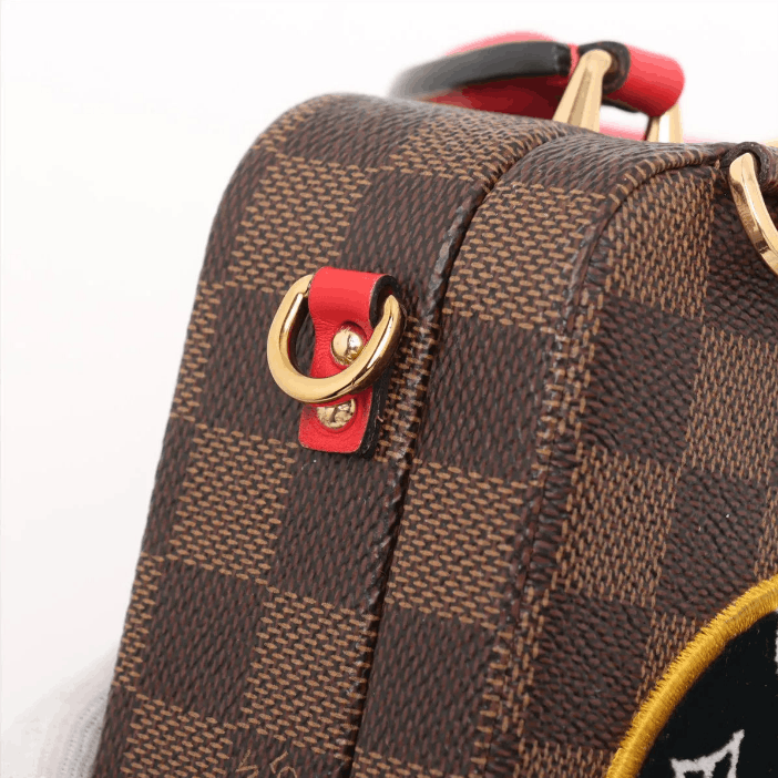 Louis Vuitton Damier Ebene LV Stories Box Patches Bag Brown x Red Size ONE SIZE - 10 Thumbnail