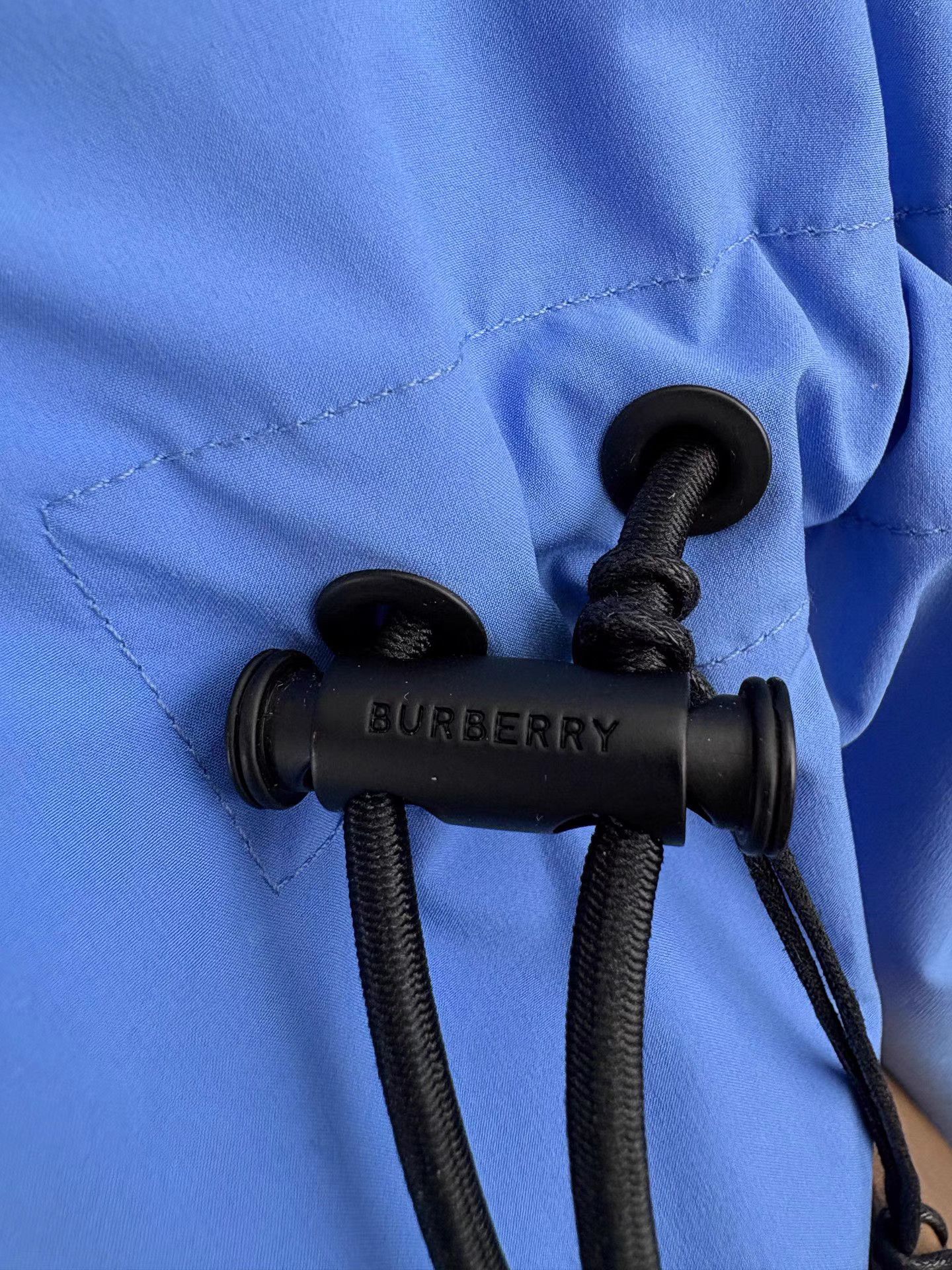 Burberry BURBERRY Blue Drawstring Waist Trench Coat Size XXS / US 00 / IT 34 - 3 Thumbnail