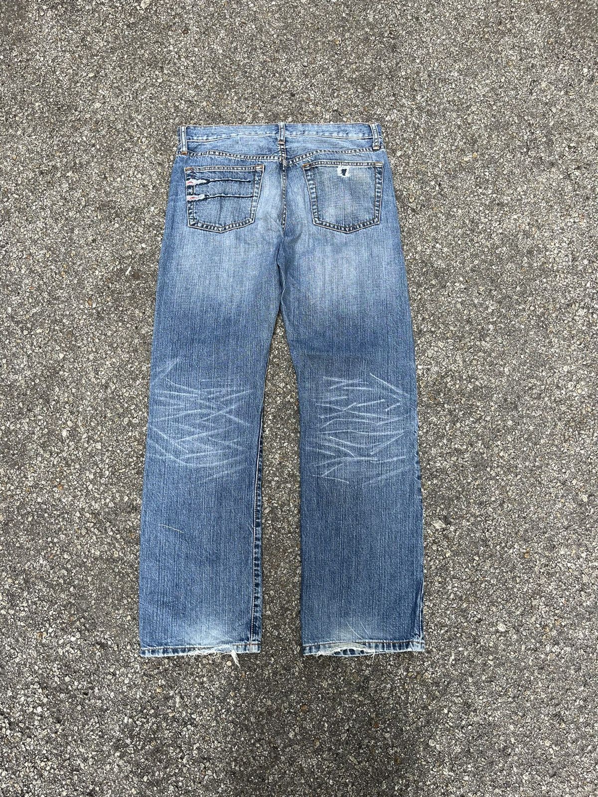 Japanese Brand Distressed Jeans Takeo Kikuchi Double Knee Denim Size US 32 / EU 48 - 8 Thumbnail