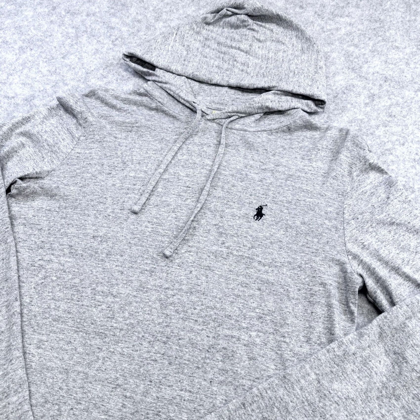 Polo Ralph Lauren VINTAGE: No Polo Ralph Lauren Jersey Hooded T-Shirt S Heather Grey Long Sleeve Mens Shirt Boys? Size US S / EU 44-46 / 1 - 3 Thumbnail