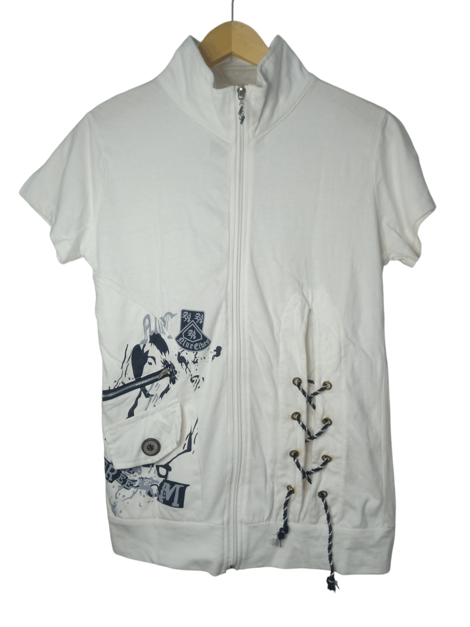 Japan Y2k XianDaiMei Gothic Poem Zipper Tshirt