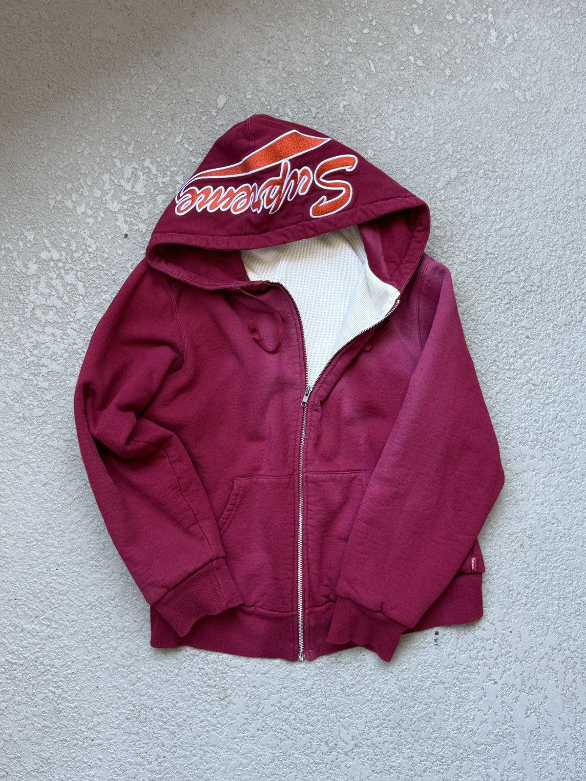 Supreme Supreme 14FW USA 3M Reflective Logo Thermal Zip Up Hoodie