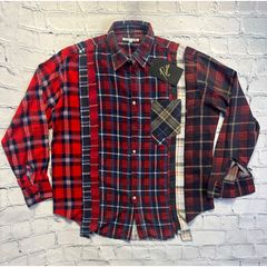 Rebuild by Needles Flannel Shirt 7 Cuts Shirt new XS red