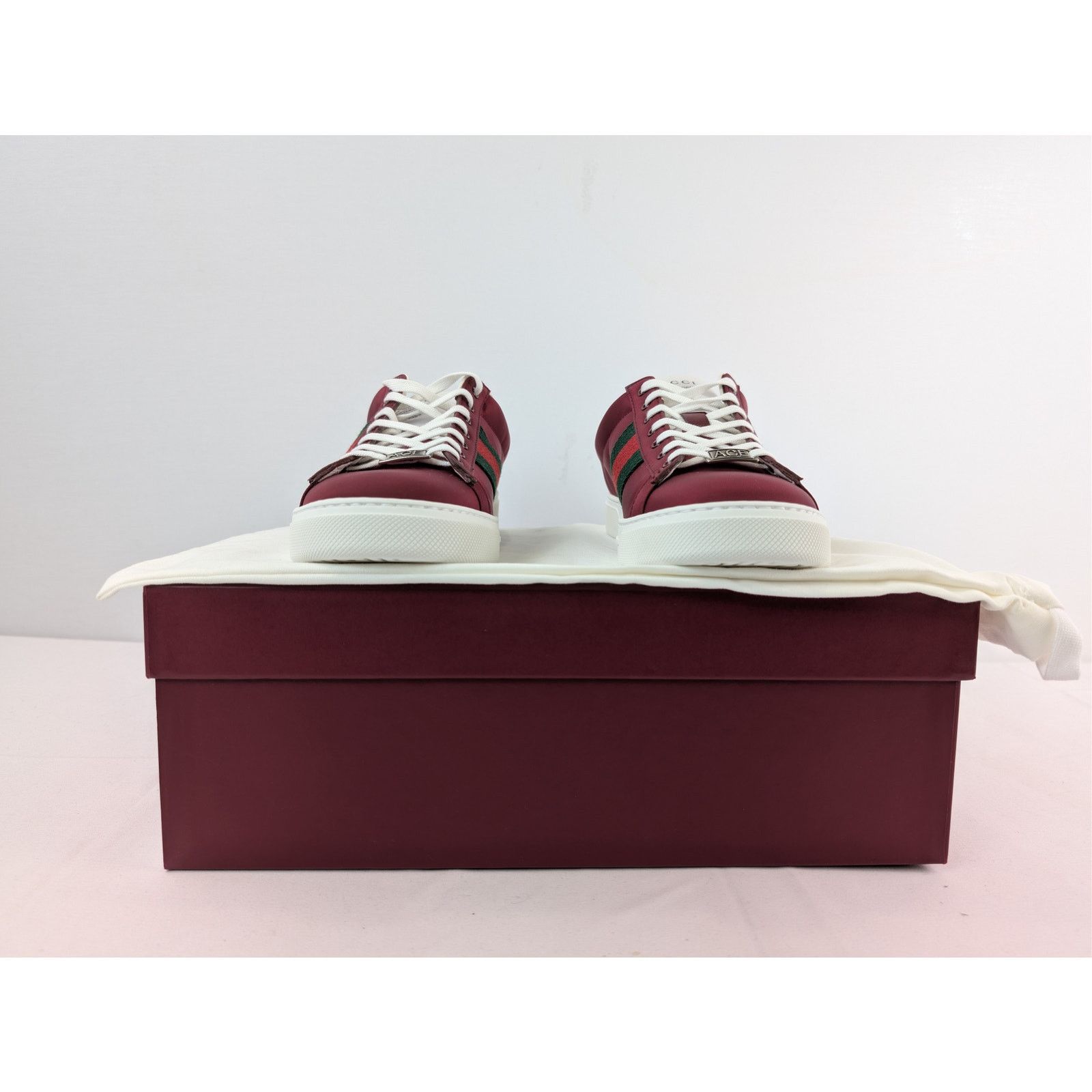 Gucci o1rshd1 Ace leather-trimmed sneakers in Red Size US 9.5 / EU 42-43 - 18 Thumbnail