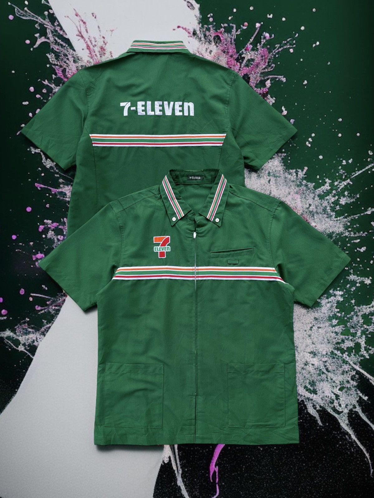 Japanese Brand Vintage 7-ELEVEN Uniform Shirt/Jacket Zip Up Size US L / EU 52-54 / 3 - 1 Thumbnail