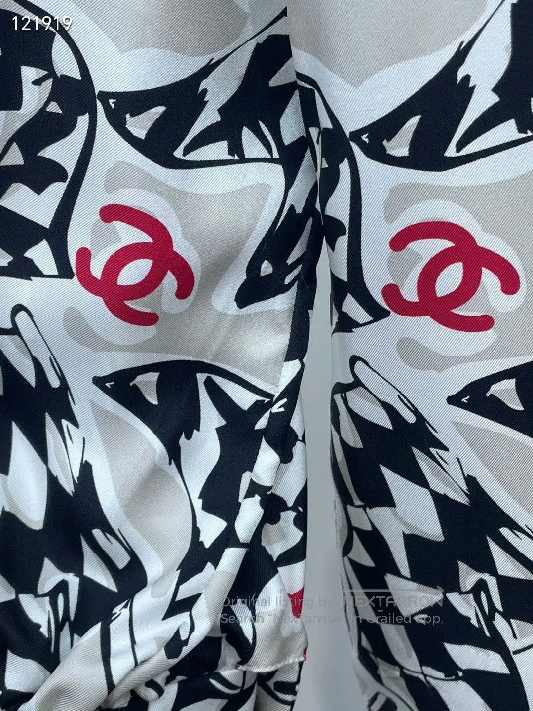 Chanel Chanel 23C Silk Racing Print Top. Size XXS / US 00 / IT 34 - 6 Thumbnail