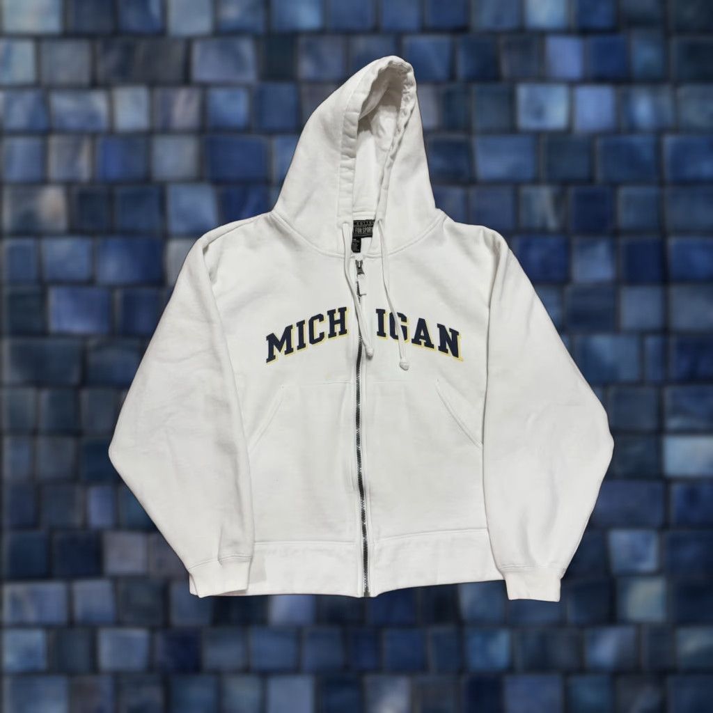 Vintage VINTAGE University Of Michigan Gear For Sports White Full Zip Jacket S Small 3-in-1 Cotton Blend Mens Size US S / EU 44-46 / 1 - 1 Thumbnail