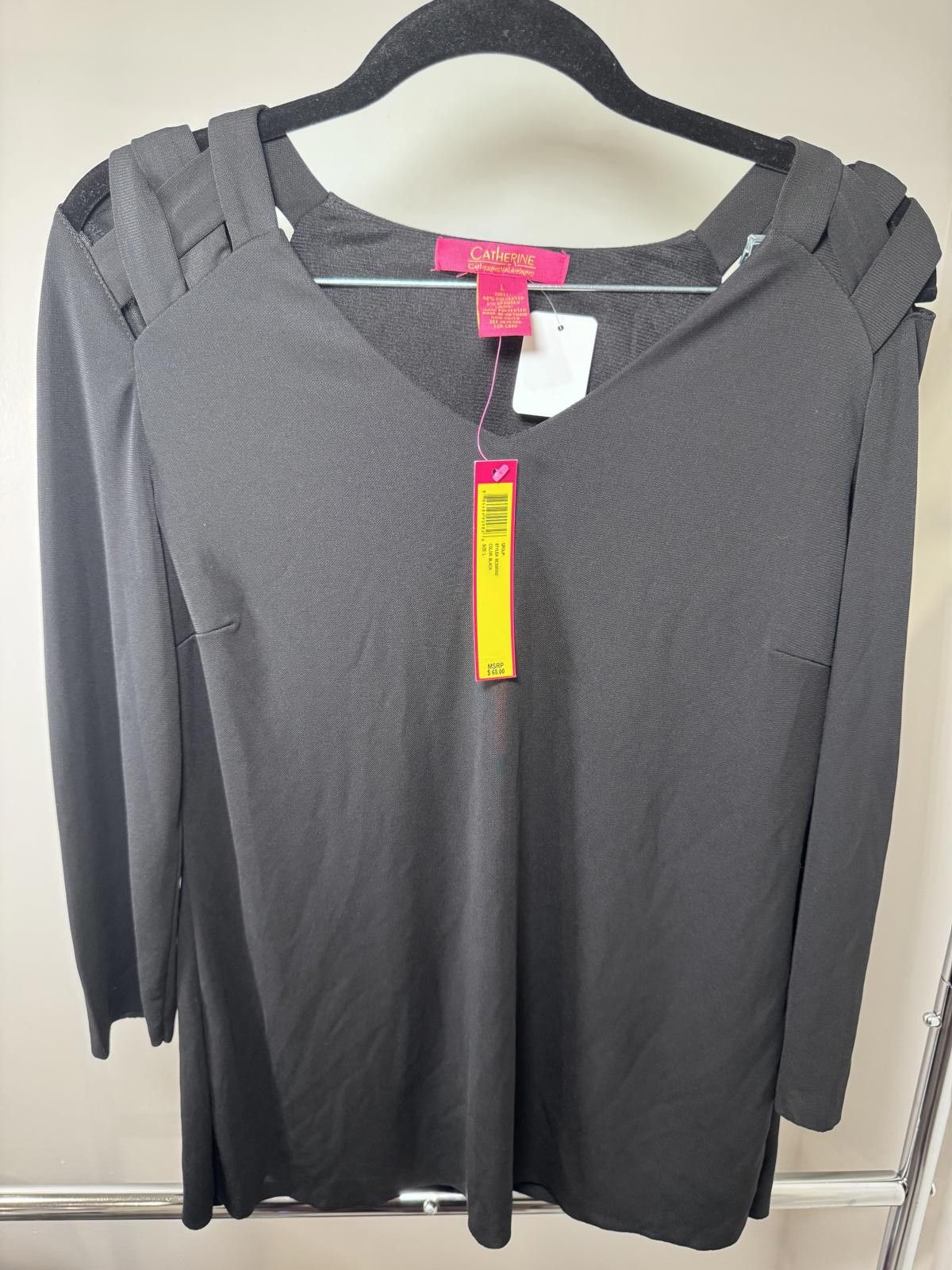 Other Catherine Malandrino Black Long Sleeve blouse Size L / US 10 / IT 46 - 1 Thumbnail
