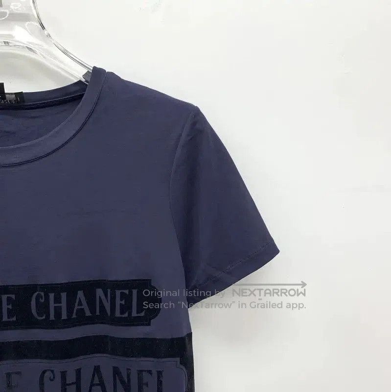 Chanel Chanel Purple Cotton T-Shirt with Logo . Size XS / US 0-2 / IT 36-38 - 3 Thumbnail