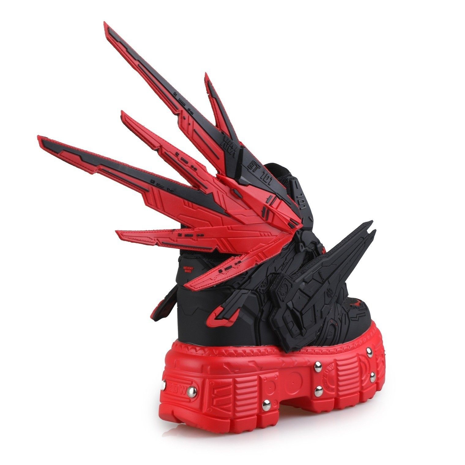 Other Wang M07 Blackened Red Hidden Wedge Women's Combat Mech Mode Size US 10 / IT 40 - 8 Thumbnail