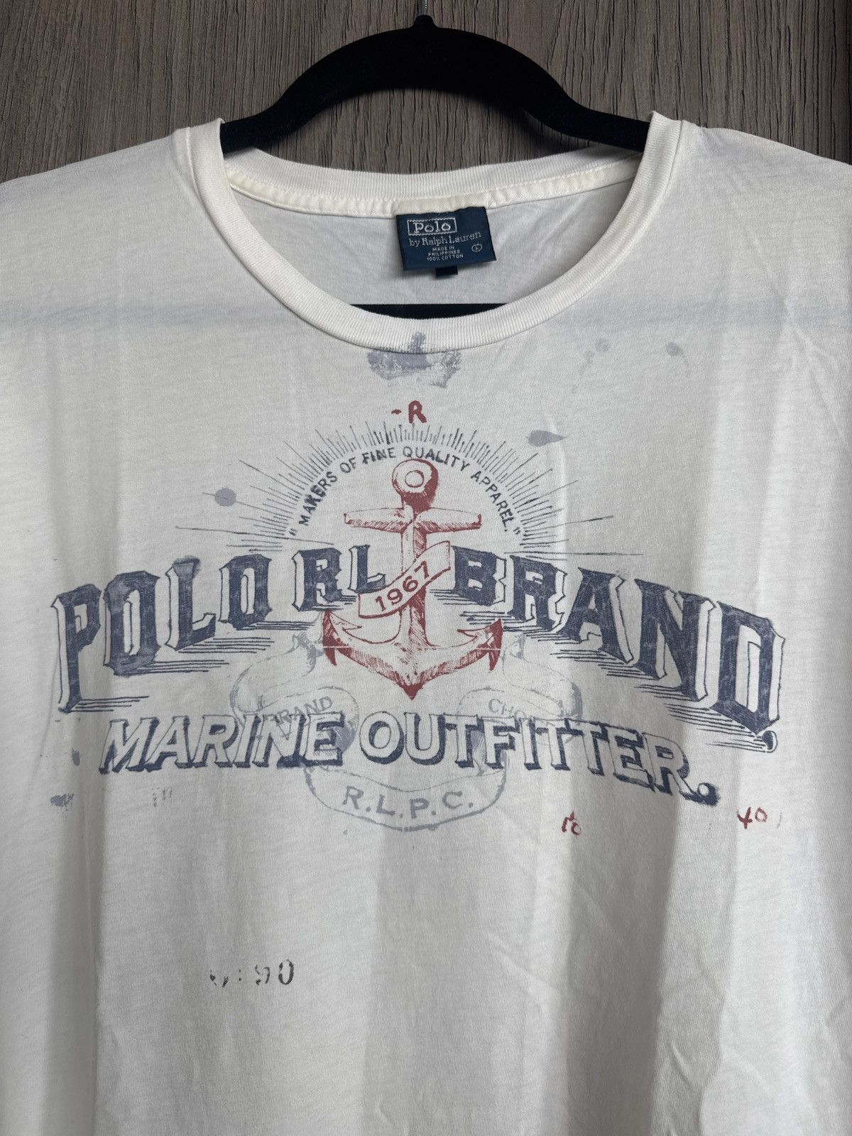 Polo Ralph Lauren Vintage Polo Ralph Lauren Marine Outfitters Tshirt Size US L / EU 52-54 / 3 - 1 Thumbnail