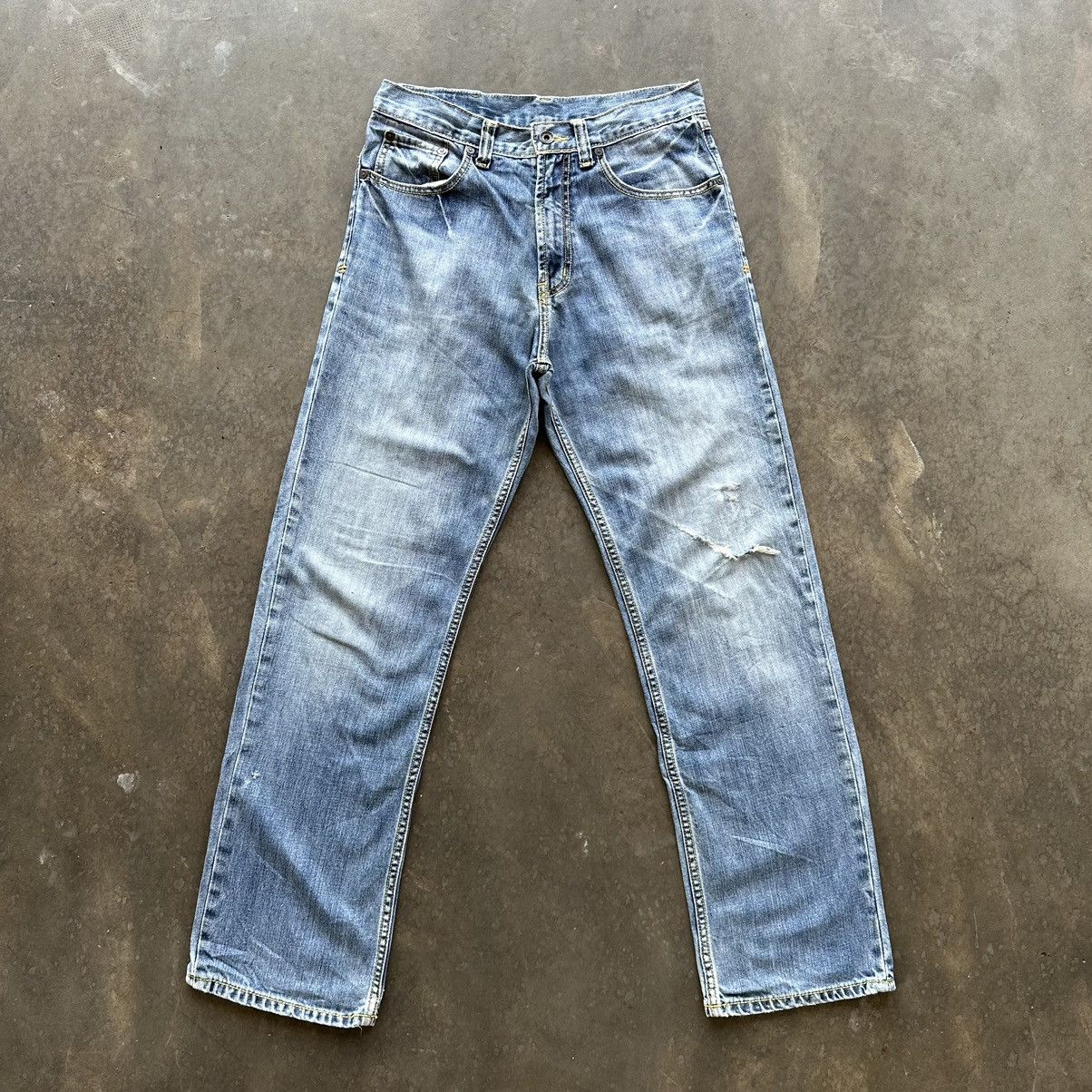 Japanese Brand Vintage Jag Distressed Faded Denim Jean Pant W29 Size US 29 - 1 Thumbnail
