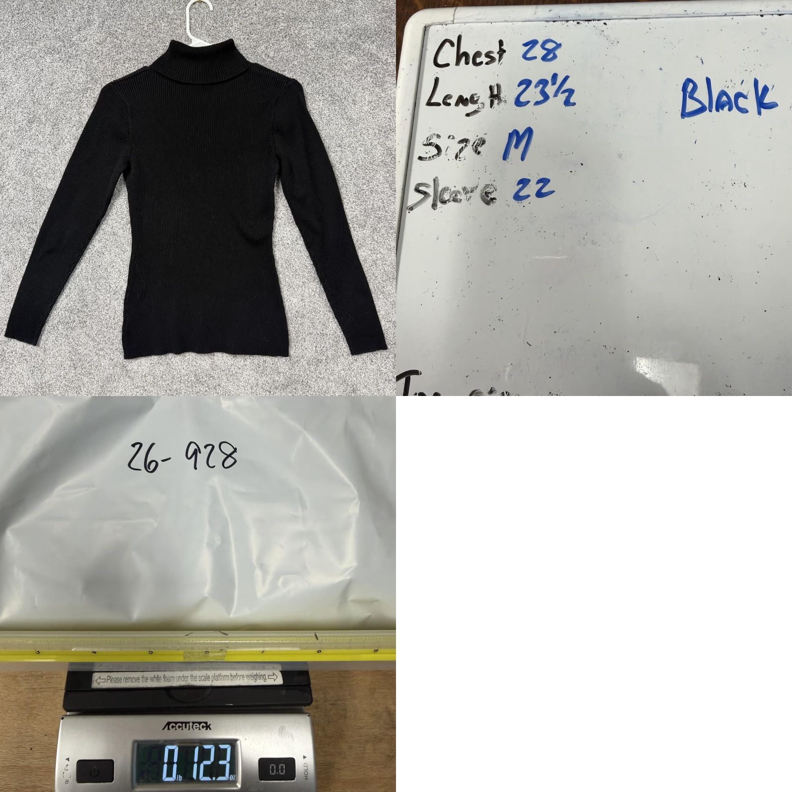 Vintage Relativity Black Turtleneck Sweater M Women Long Sleeve Knitted Pullover Office Capsule Minimalist Flat Ribbed Knit Size M / US 6-8 / IT 42-44 - 8 Thumbnail