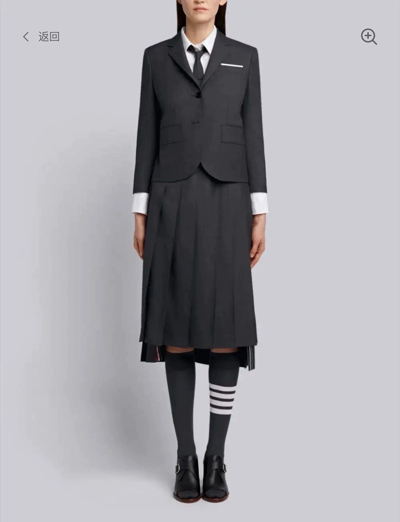 Thom Browne Thom Browne Women's Classic Dark Gray Suit Jacket Size 38 Size XS / US 0-2 / IT 36-38 - 6 Thumbnail