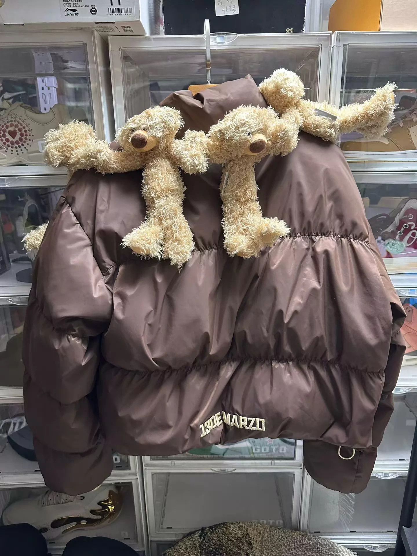 13DE MARZO 13DE MARZO Brown M Short Bear Doll Collar Down Jkt Size M / US 6-8 / IT 42-44 - 5 Thumbnail