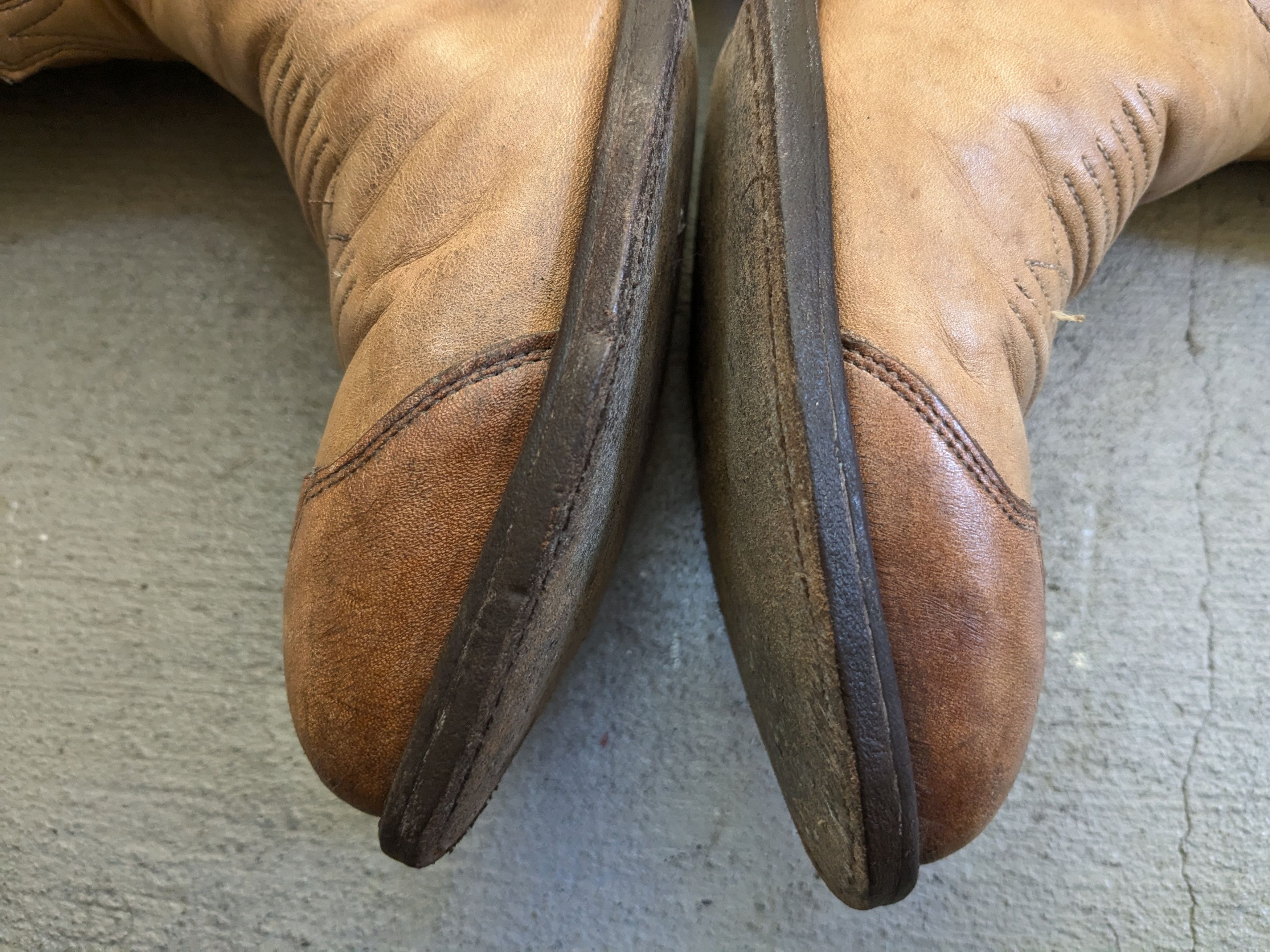 Vintage J Chisholm Cowboy Boots Brown Tan 9.5 D Leather Size US 9.5 / EU 42-43 - 10 Thumbnail