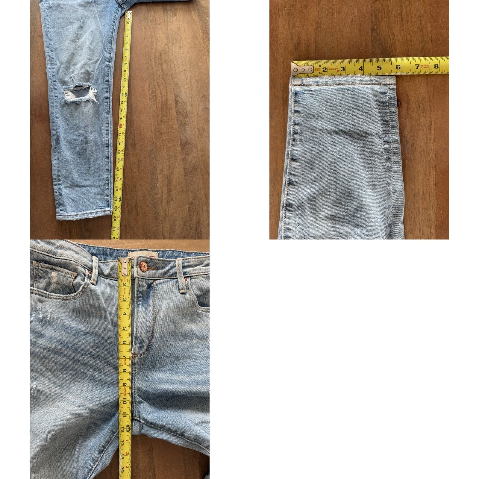 Vintage Driftwood Gizelle High Waist Distressed Mom Jeans Womens 30 (Measures 33x26) Regular Blue Denim Jeans Size 30" / US 8 / IT 44 - 8 Thumbnail