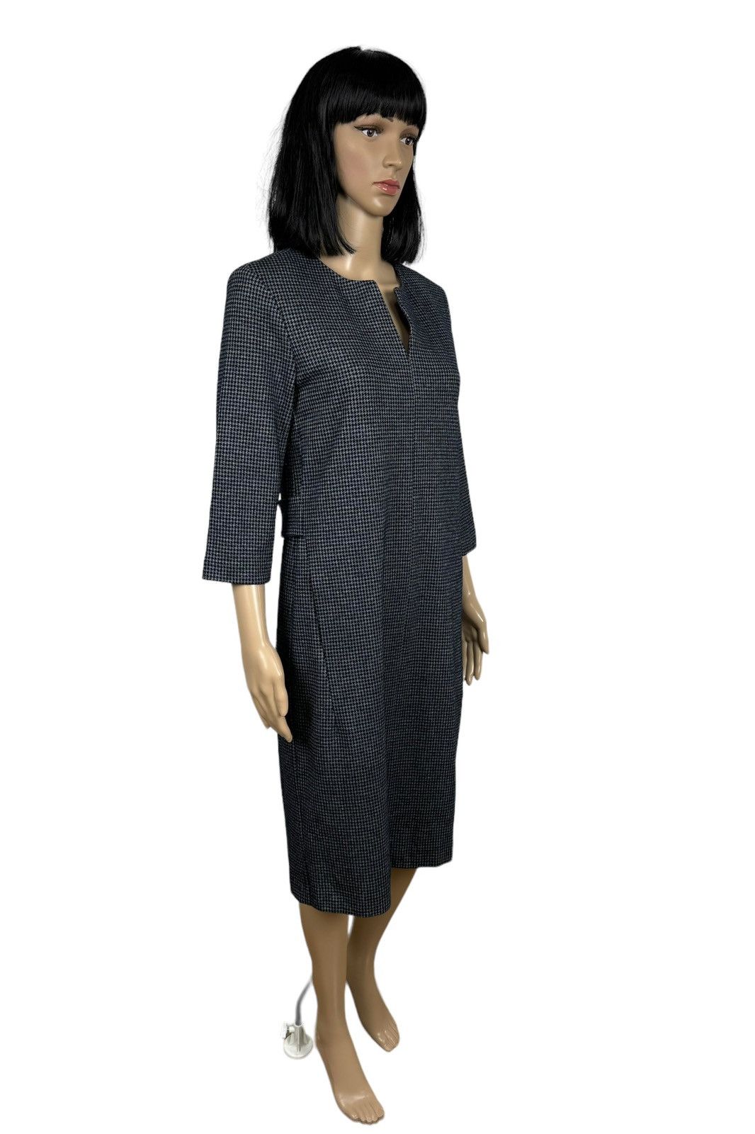Peserico Peserico Knee-Length Dress Wool-Cotton Glen-Check IT42 Size M / US 6-8 / IT 42-44 - 4 Thumbnail