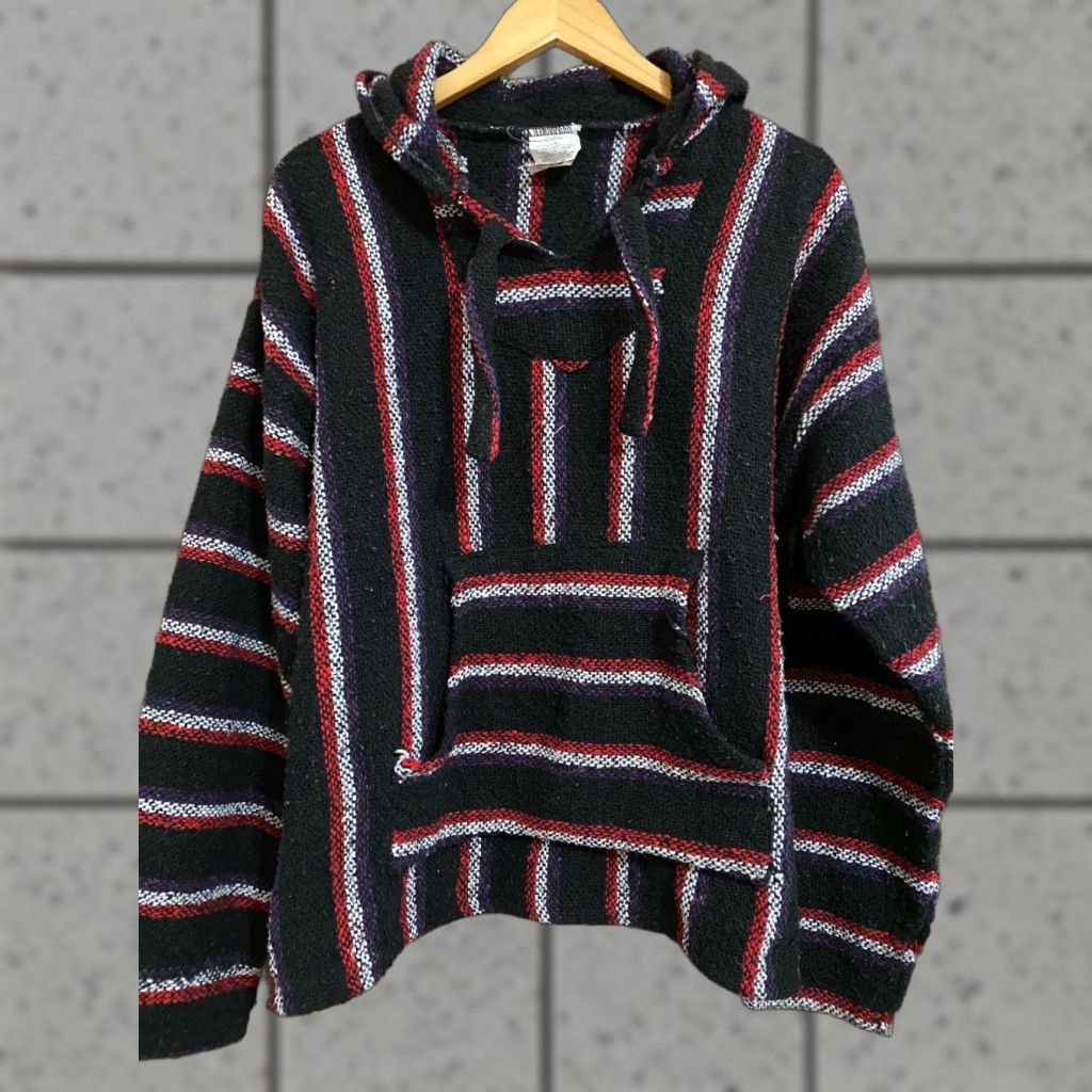 Vintage VINTAGE OLAND Mexico RAGZ Poly/Acrylic Hoodie SWEATSHIRT Mens Large red/black/white/purp Size US L / EU 52-54 / 3 - 1 Thumbnail