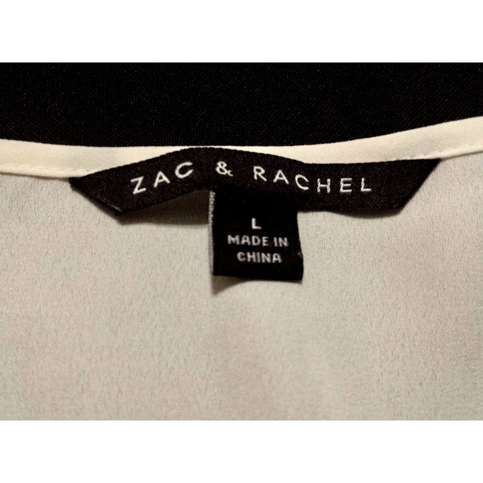 Vintage Zac & Rachel Womens Large Shirt Long Sleeve V-Neck Solid White Pullover Sheer Size L / US 10 / IT 46 - 5 Thumbnail