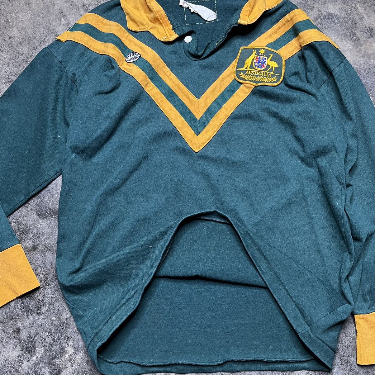 Vintage vintage 70s australia rugby collared shirt Size US L / EU 52-54 / 3 - 4 Thumbnail