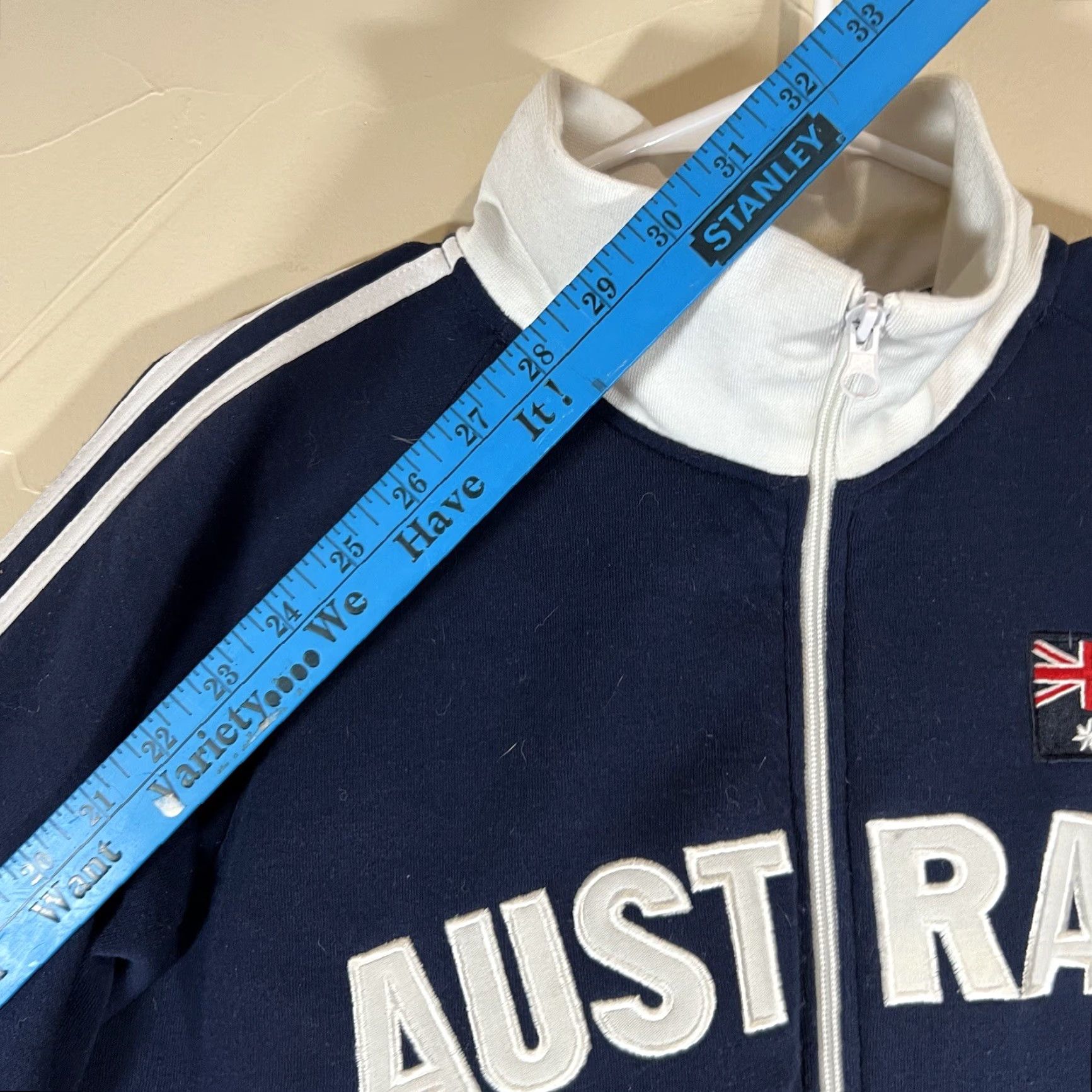 KangaROOS Mr. Kangaroo Australia Jacket - Full-Zip Collared Jacket Mens Sz Large Blue Embroidered Varsity Style Size US L / EU 52-54 / 3 - 6 Thumbnail