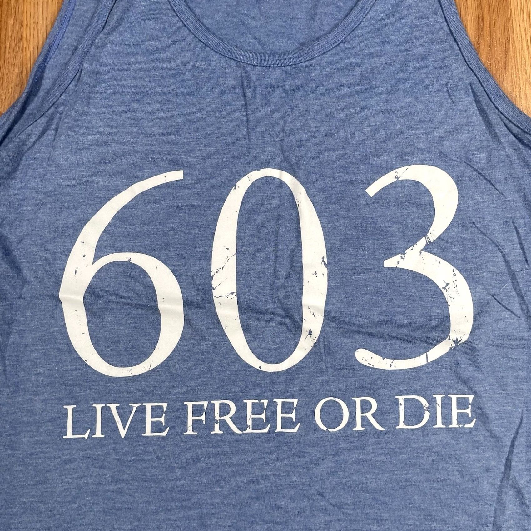 American Apparel American Apparel Tank Top Mens L Large Blue 603 Live Free Or Die Sleeveless Size US L / EU 52-54 / 3 - 2 Thumbnail
