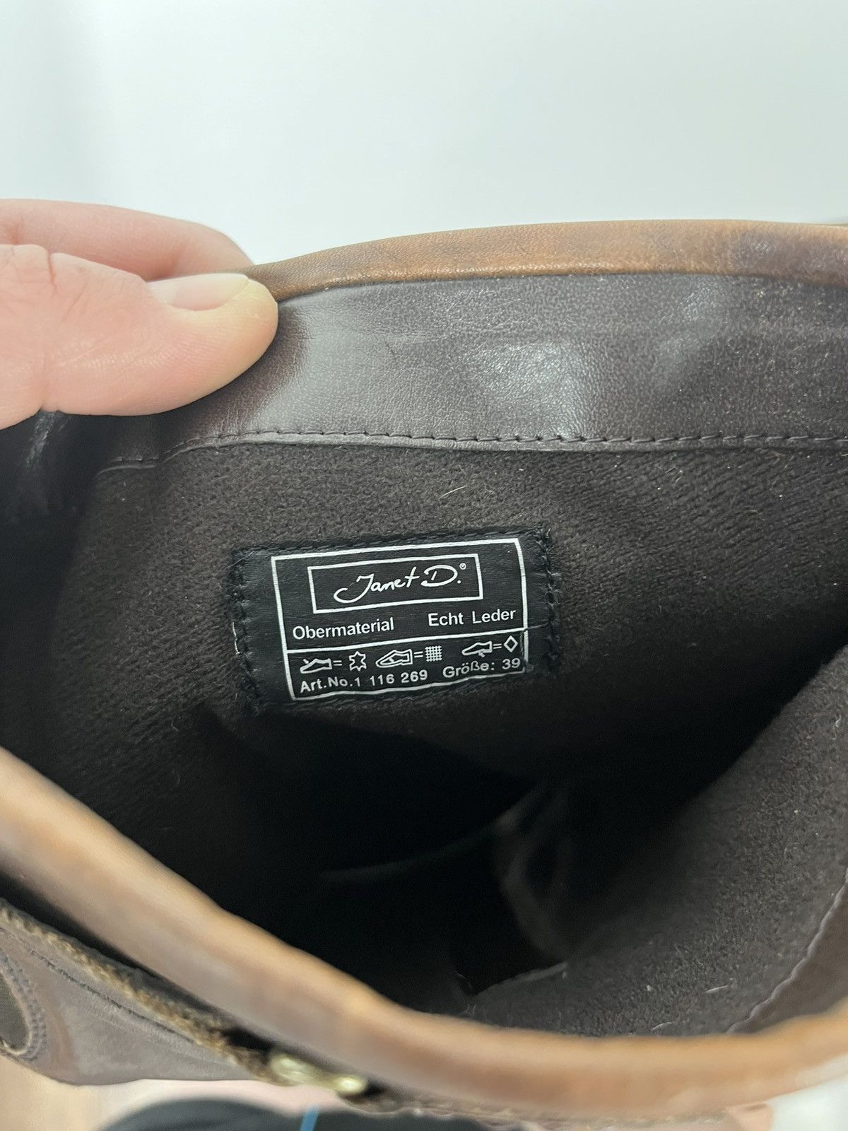 Leather Brown Leather Tall Boots Buckle Strap Zip Closure EU 39 Size US 8.5 / IT 38.5 - 19 Thumbnail