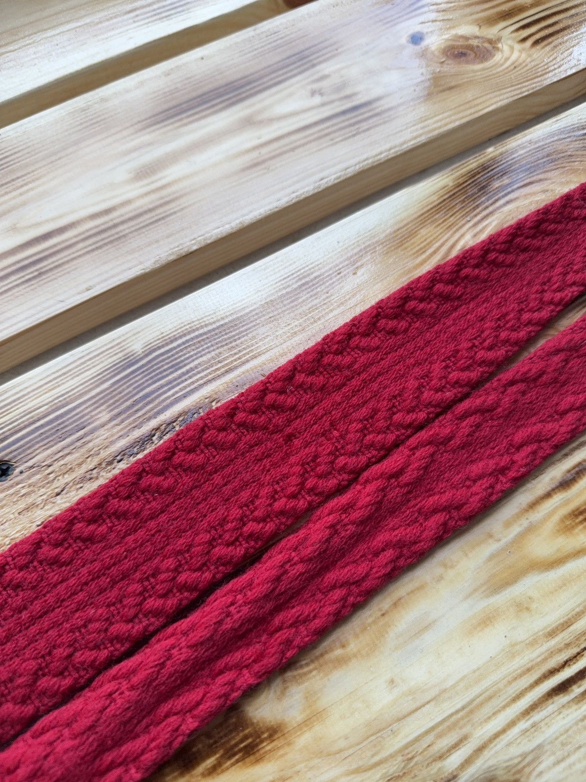 Japanese Brand Vintage 70s Archive Red Knit Wool Tie Ivy Preppy Classic Size ONE SIZE - 5 Thumbnail