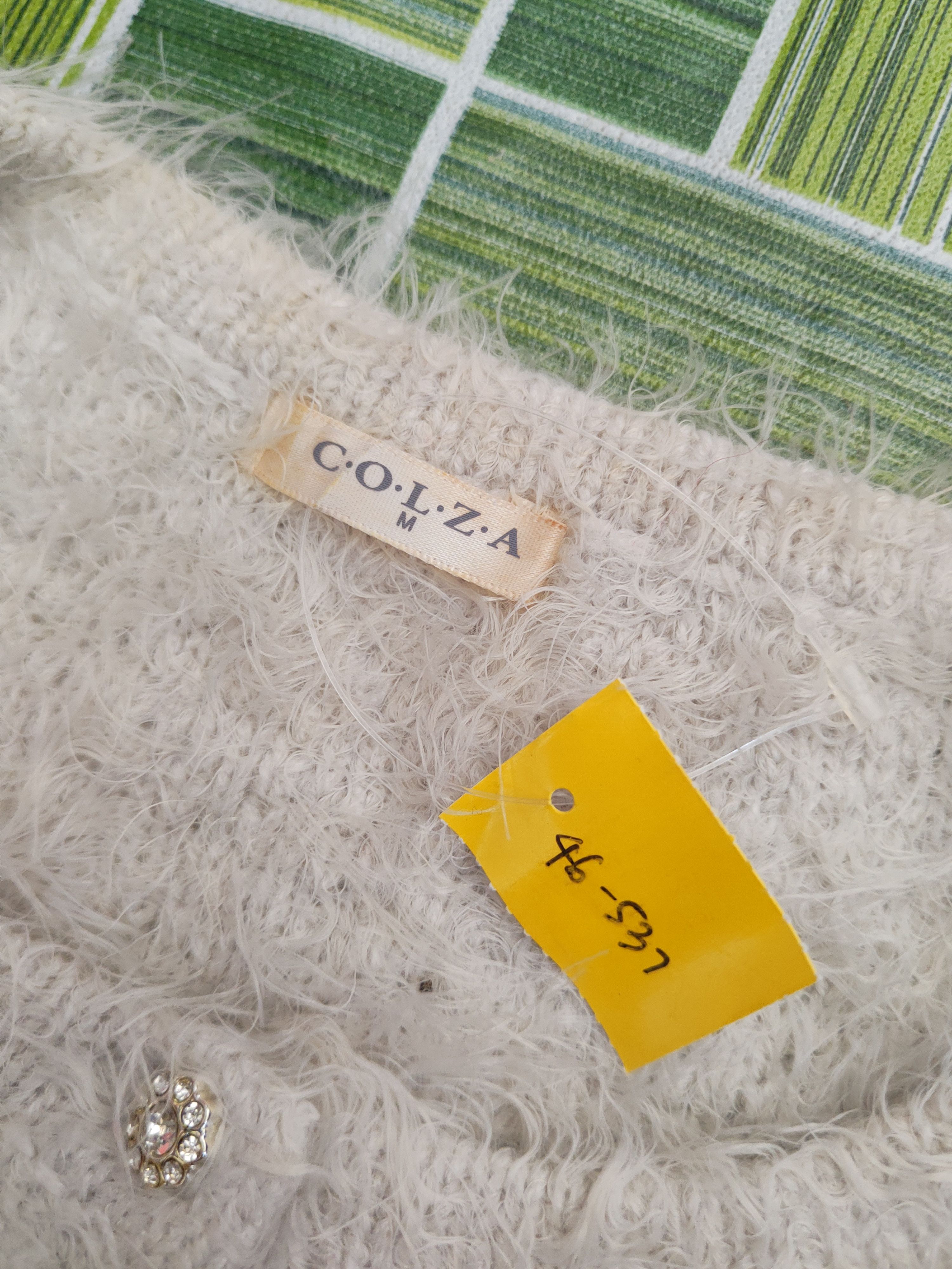 Japanese Brand DL Colza Gray Fur Mohair Knitwear Crop Tops #46-537 Size XS / US 0-2 / IT 36-38 - 12 Thumbnail