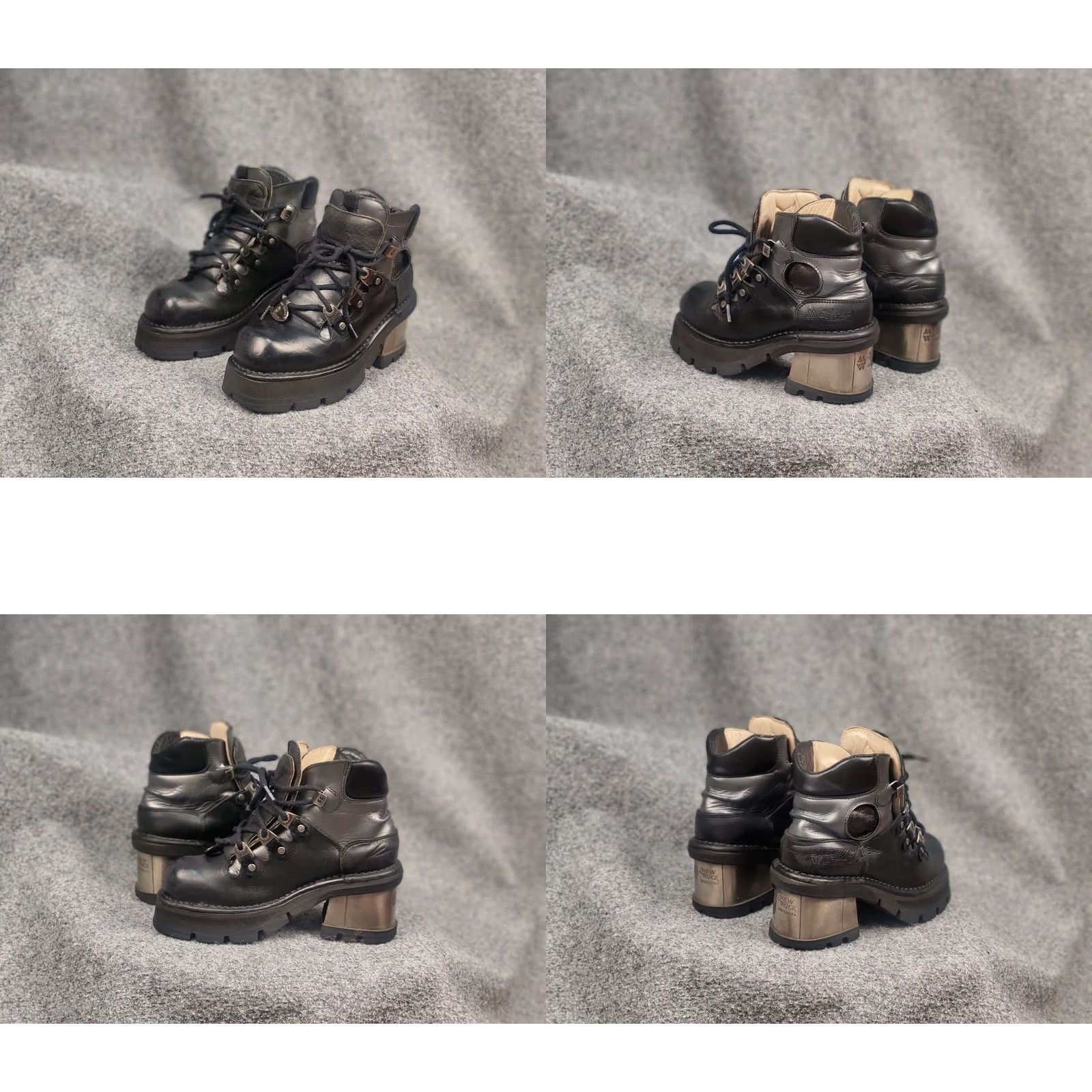 New Rock New Rock Black Leather Boots with metallic heel hole lace Size US 10 / IT 40 - 8 Thumbnail
