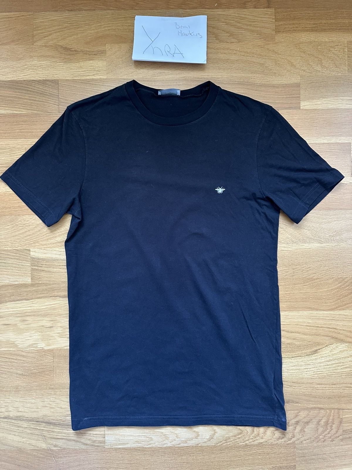 Dior T-Shirt with Bee Embroidery Black Cotton Jersey Size US XS / EU 42 / 0 - 1 Thumbnail