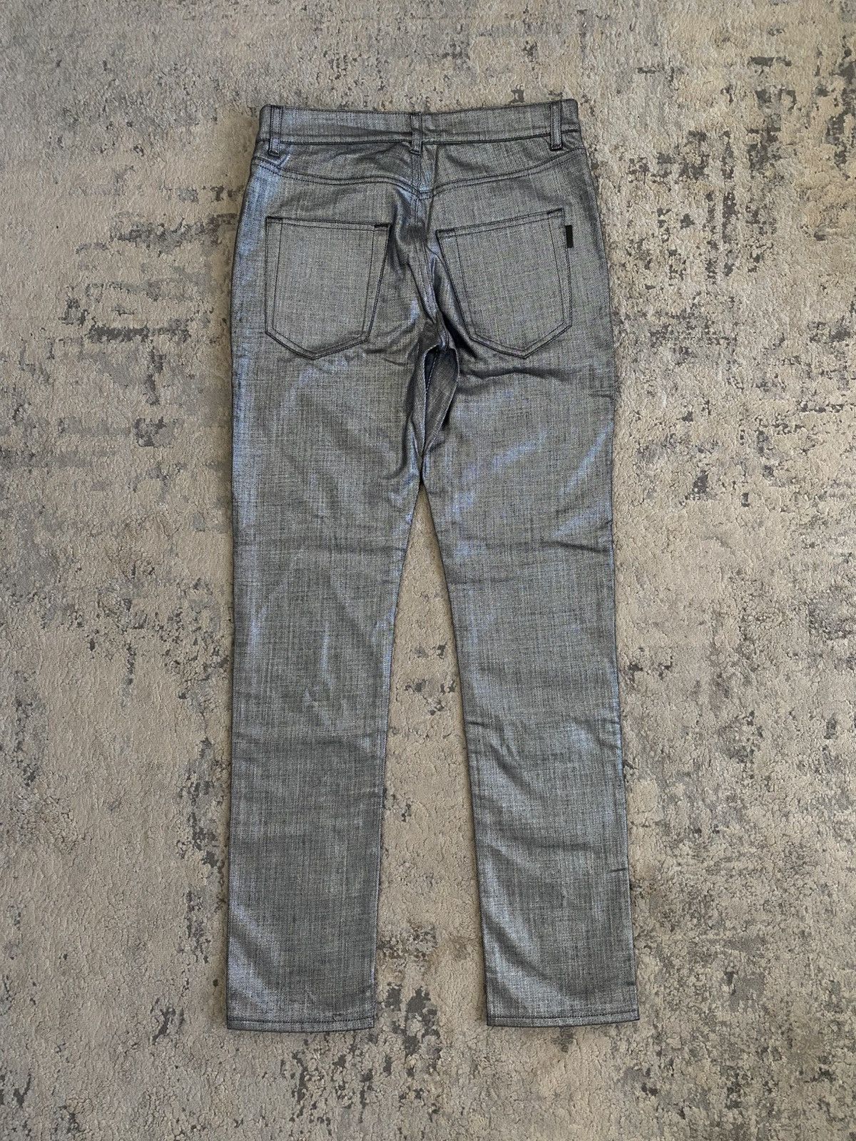Saint Laurent Paris SLP - SS19 Silver Coat Jeans Size US 28 / EU 44 - 6 Thumbnail