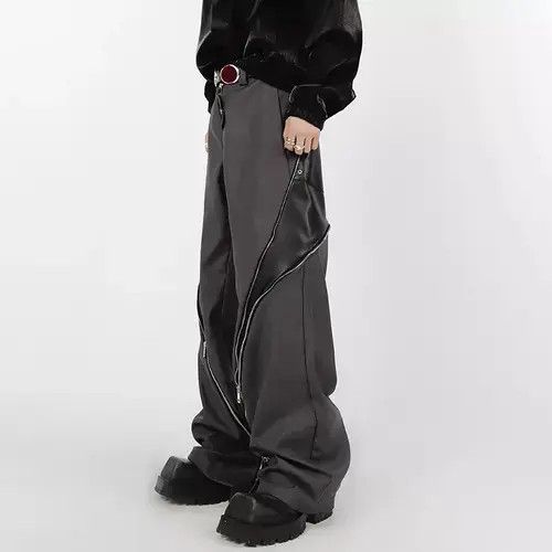 Designer × Japanese Brand PU Leather Zipper Pants Straight Size US 30 / EU 46 - 4 Thumbnail