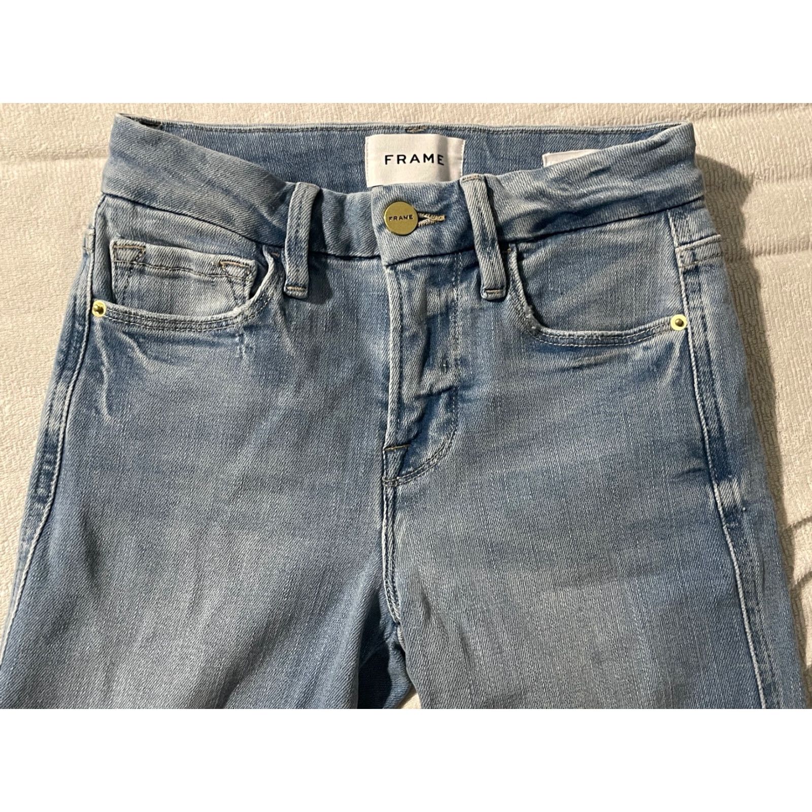 Frame FRAME Denim Le Crop Mini Boot Jeans 23 Women Blue Denim Cropped 26.5in 23in Waist Size 23 Regular Size 40" / US 18 - 2 Thumbnail