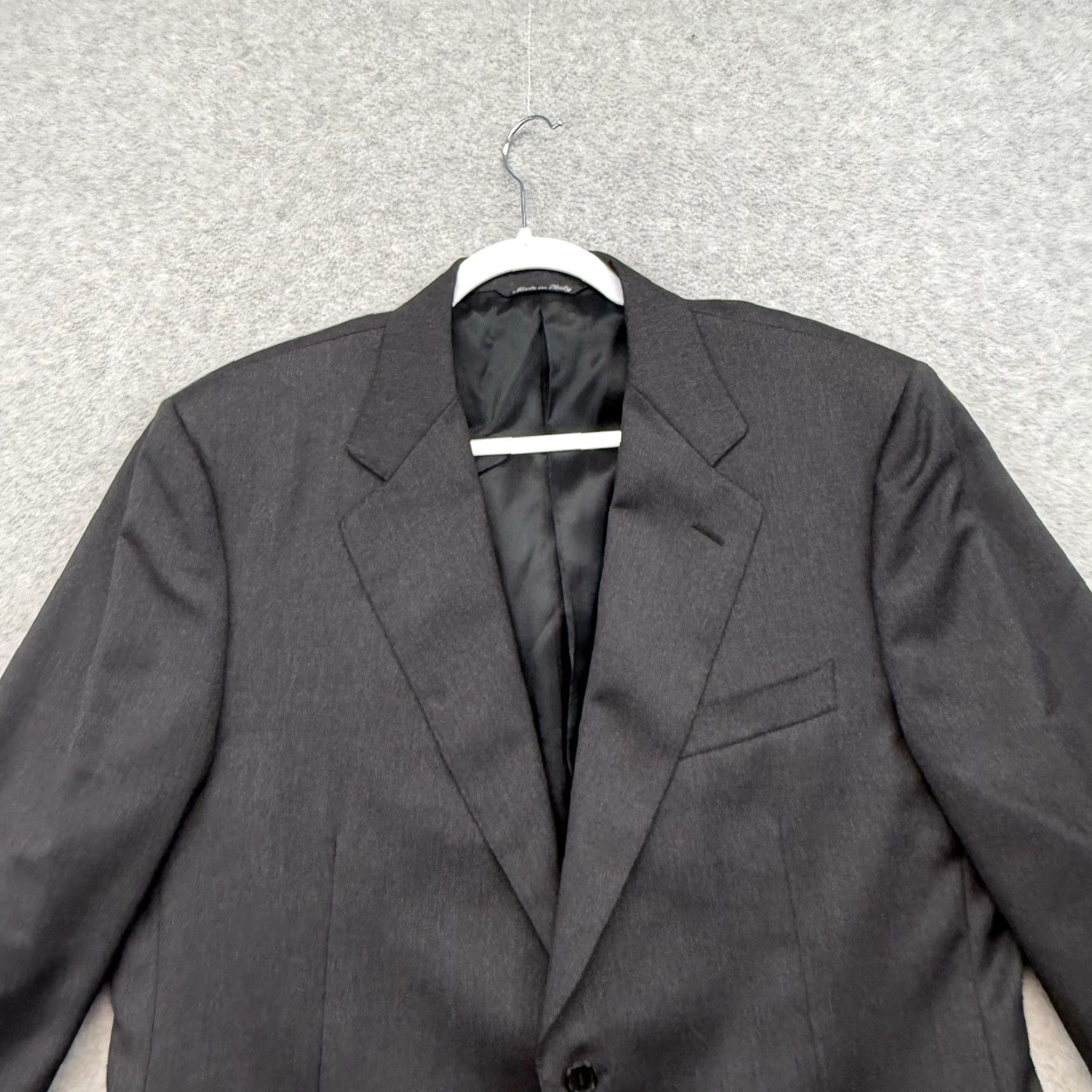 Canali Canali Blazer Sport Coat 44R Men’s Wool Gray Dark Charcoal Plaid 2 Piece Suit Jacket 54 Measurements Vintage? Size 44R - 3 Thumbnail