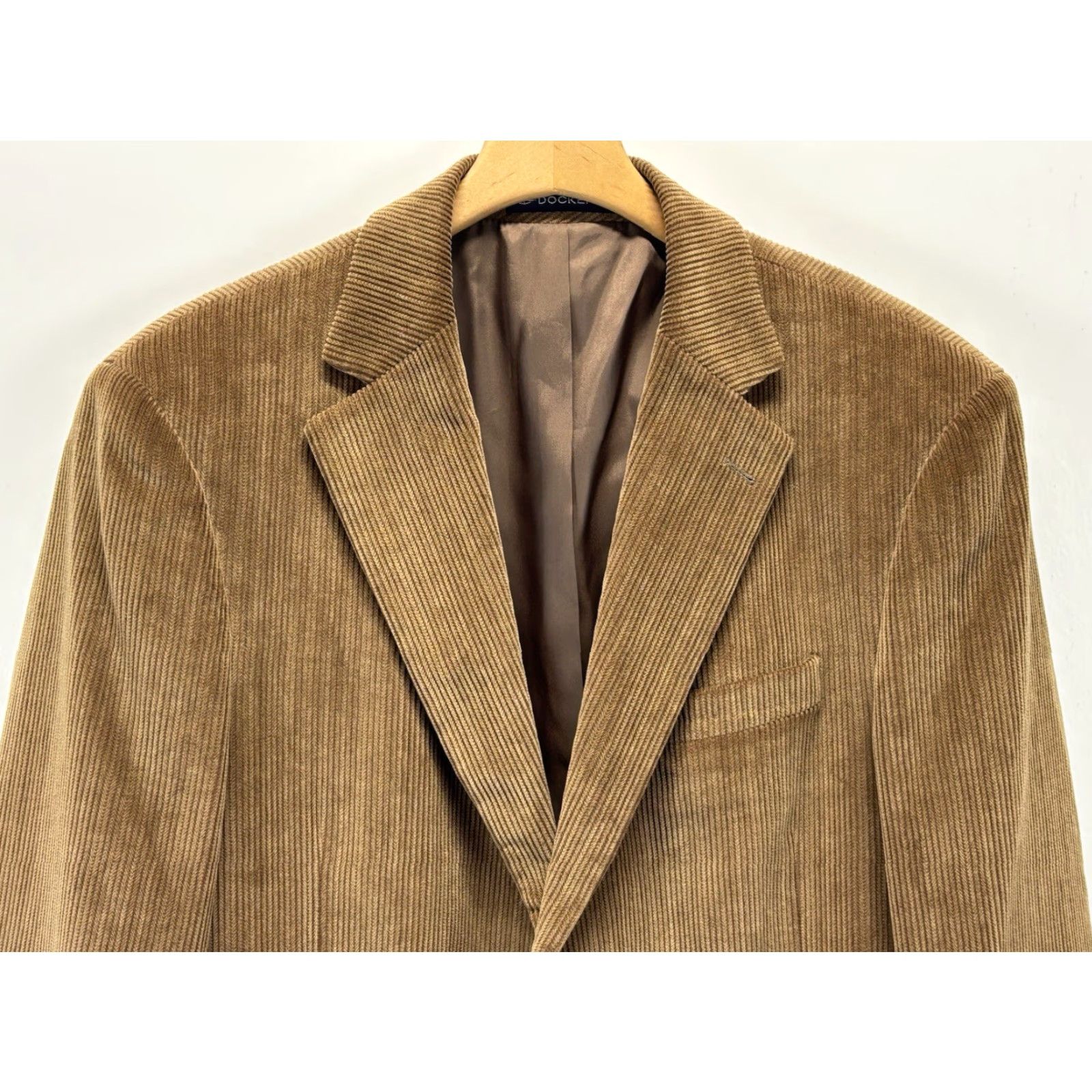Dockers DOCKERS CORDUROY BLAZER JACKET Sz 42L Men’s Brown Academia Sport Coat Blazer Jacket Notch Lapel Classic Sports Fall Spring Winter Long Size 42L - 2 Thumbnail